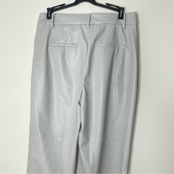NEW House of Harlow Gray Vegan Leather Straight Leg Pants US 8 - Picture 4 of 6